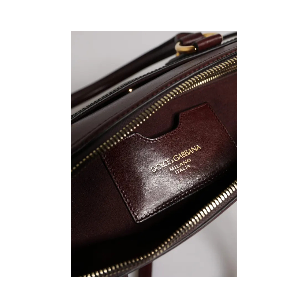 Dolce & Gabbana - Brown Leopard Leather Shoulder Strap Tote Bag