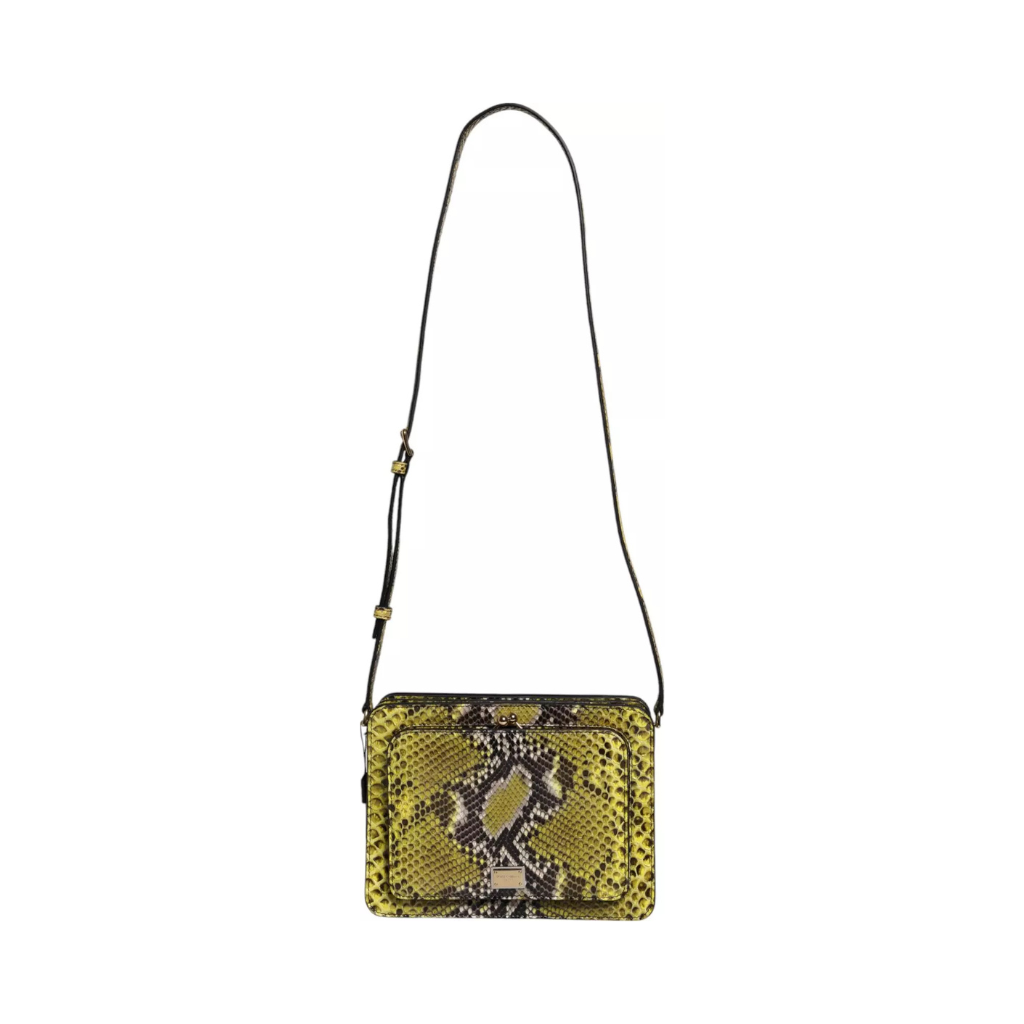 Dolce & Gabbana - Green Exotic Leather DG Plaque Crossbody Clutch Bag