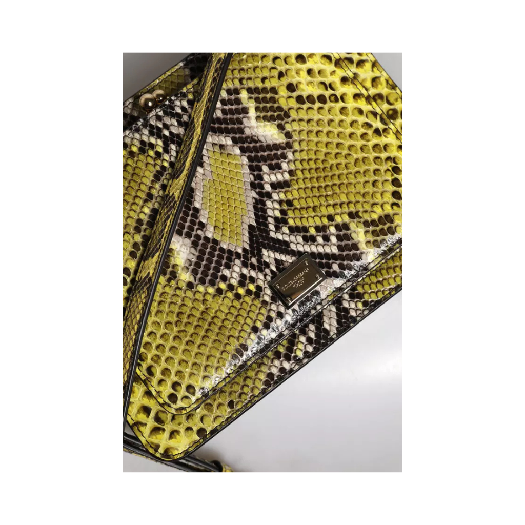 Dolce & Gabbana - Green Exotic Leather DG Plaque Crossbody Clutch Bag