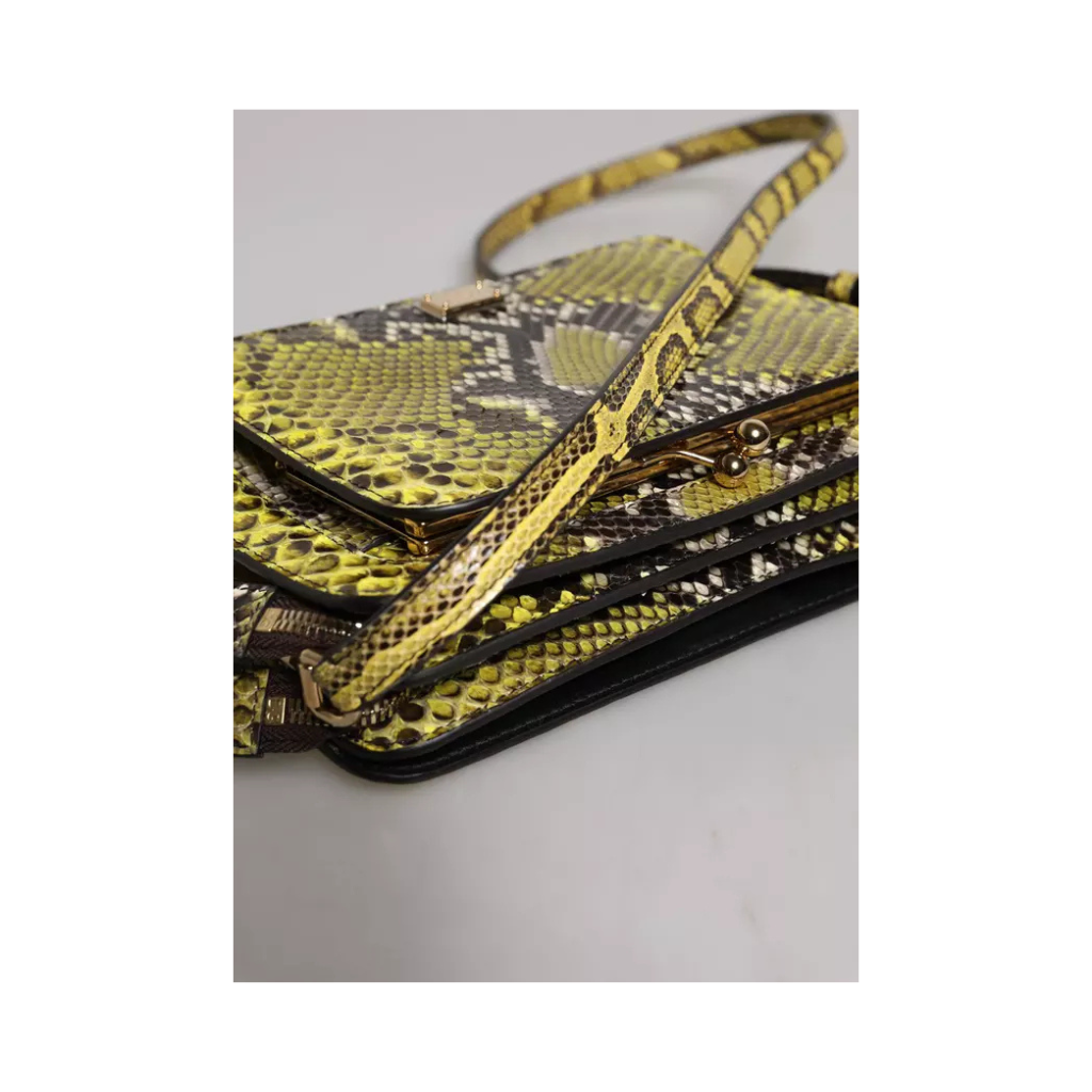 Dolce & Gabbana - Green Exotic Leather DG Plaque Crossbody Clutch Bag