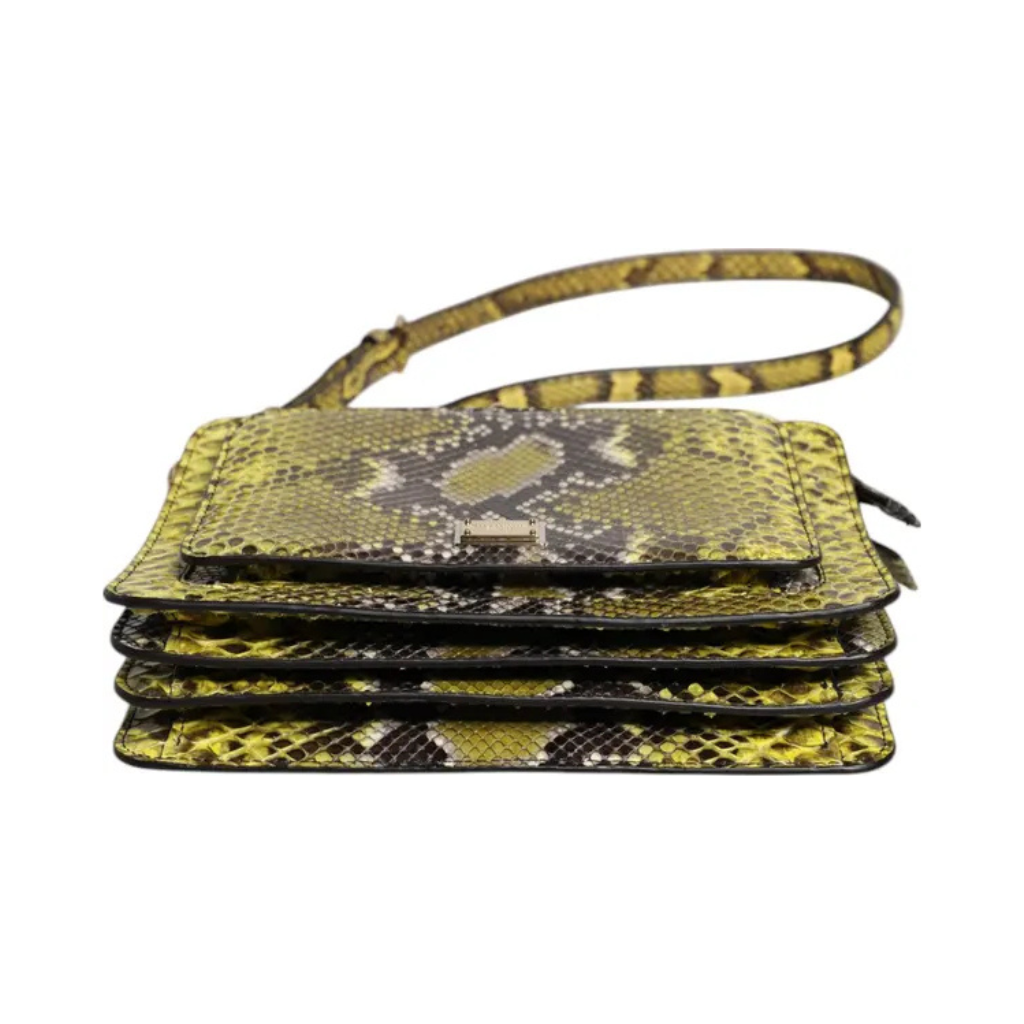 Dolce & Gabbana - Green Exotic Leather DG Plaque Crossbody Clutch Bag