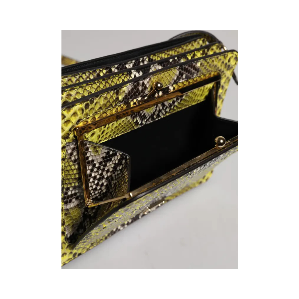 Dolce & Gabbana - Green Exotic Leather DG Plaque Crossbody Clutch Bag