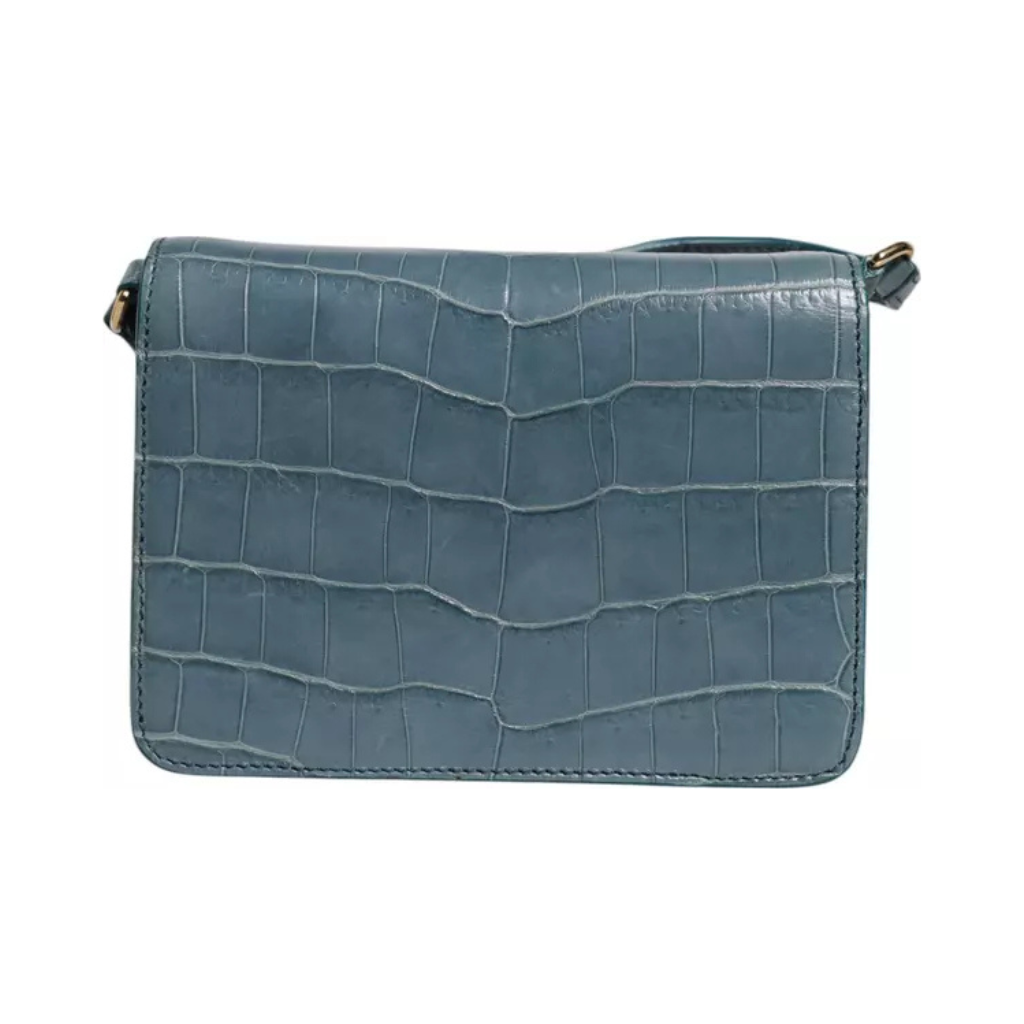 Dolce & Gabbana - Green Exotic Leather DG Plaque Crossbody Mini Bag