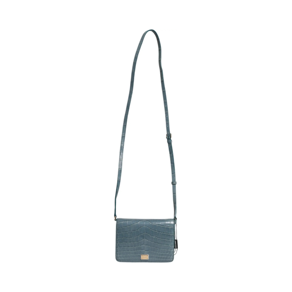Dolce & Gabbana - Green Exotic Leather DG Plaque Crossbody Mini Bag