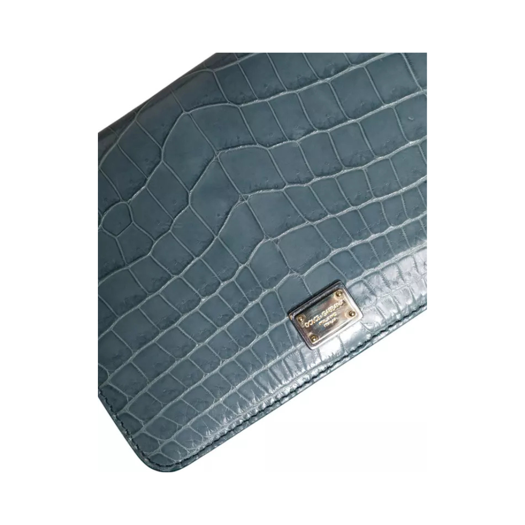 Dolce & Gabbana - Green Exotic Leather DG Plaque Crossbody Mini Bag