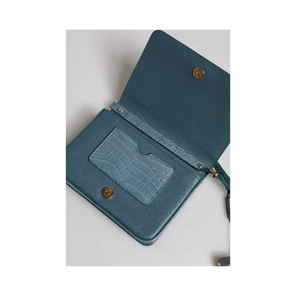 Dolce & Gabbana - Green Exotic Leather DG Plaque Crossbody Mini Bag
