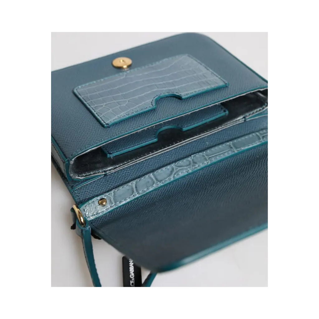 Dolce & Gabbana - Green Exotic Leather DG Plaque Crossbody Mini Bag