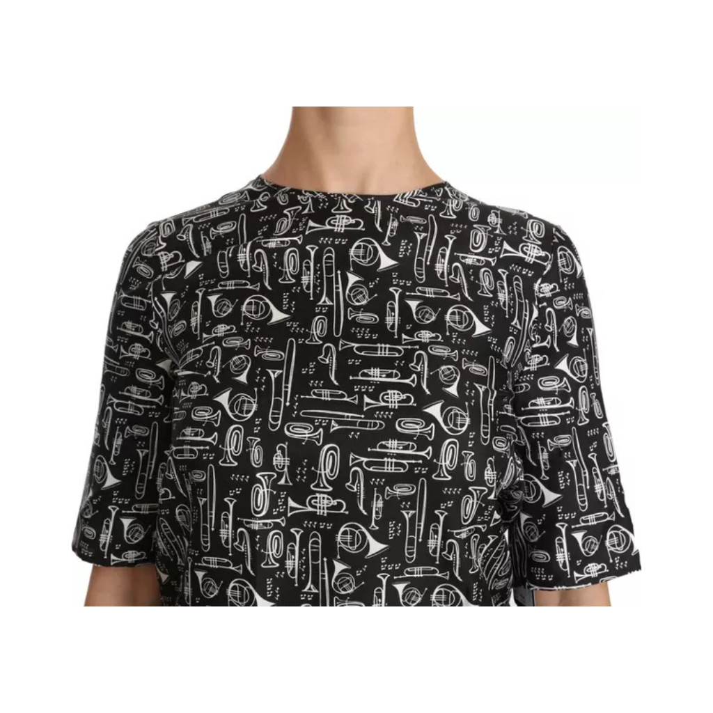 Dolce & Gabbana - T-shirt Black Musical Instruments Print