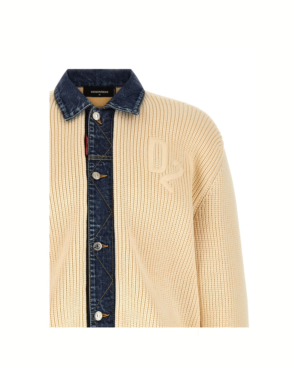 Dsquared2 Denim Mix D2 Cardigan Beige