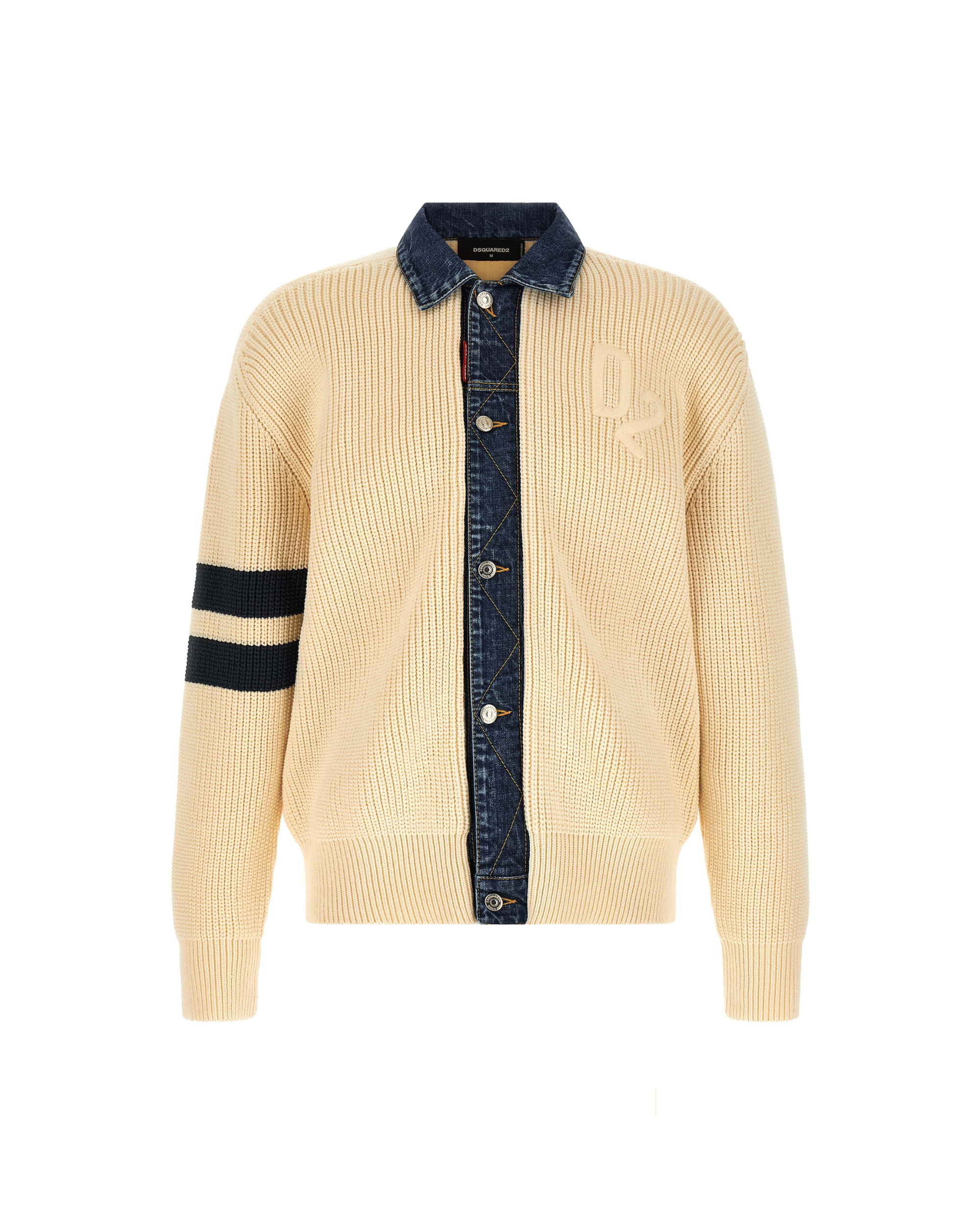 Dsquared2 Denim Mix D2 Cardigan Beige
