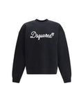 Dsquared2 – Felpa Logo Ricamato in Cotone Nero