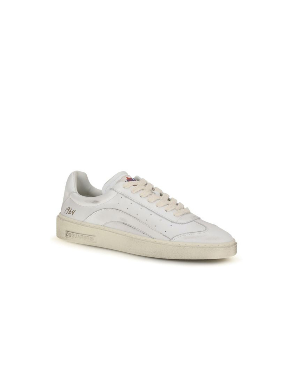 Dsquared2 – Rider Sneakers in Pelle Bianca Effetto Vintage