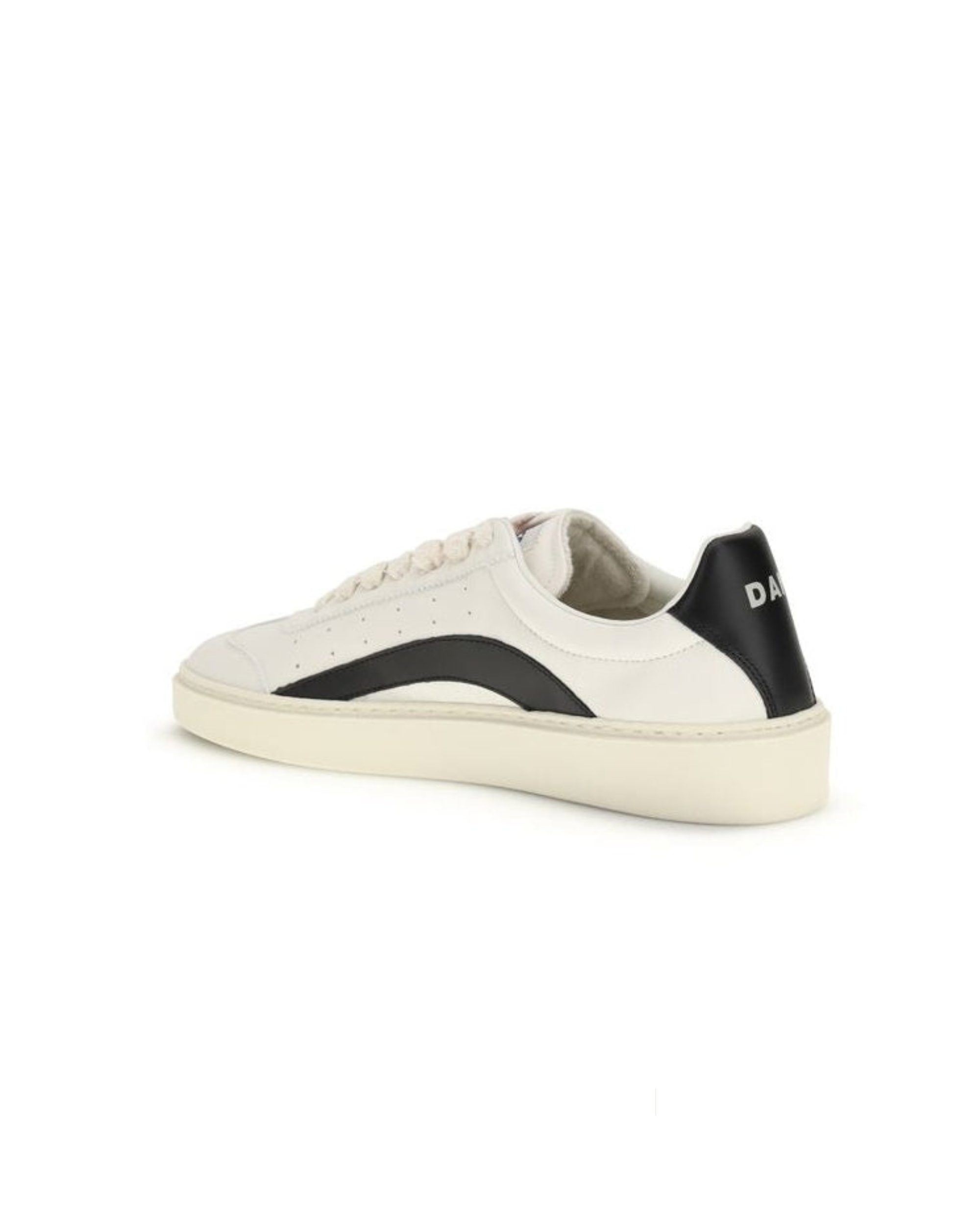 Dsquared2 – Rider Sneakers in Pelle Bianca e Nera Effetto Vintage