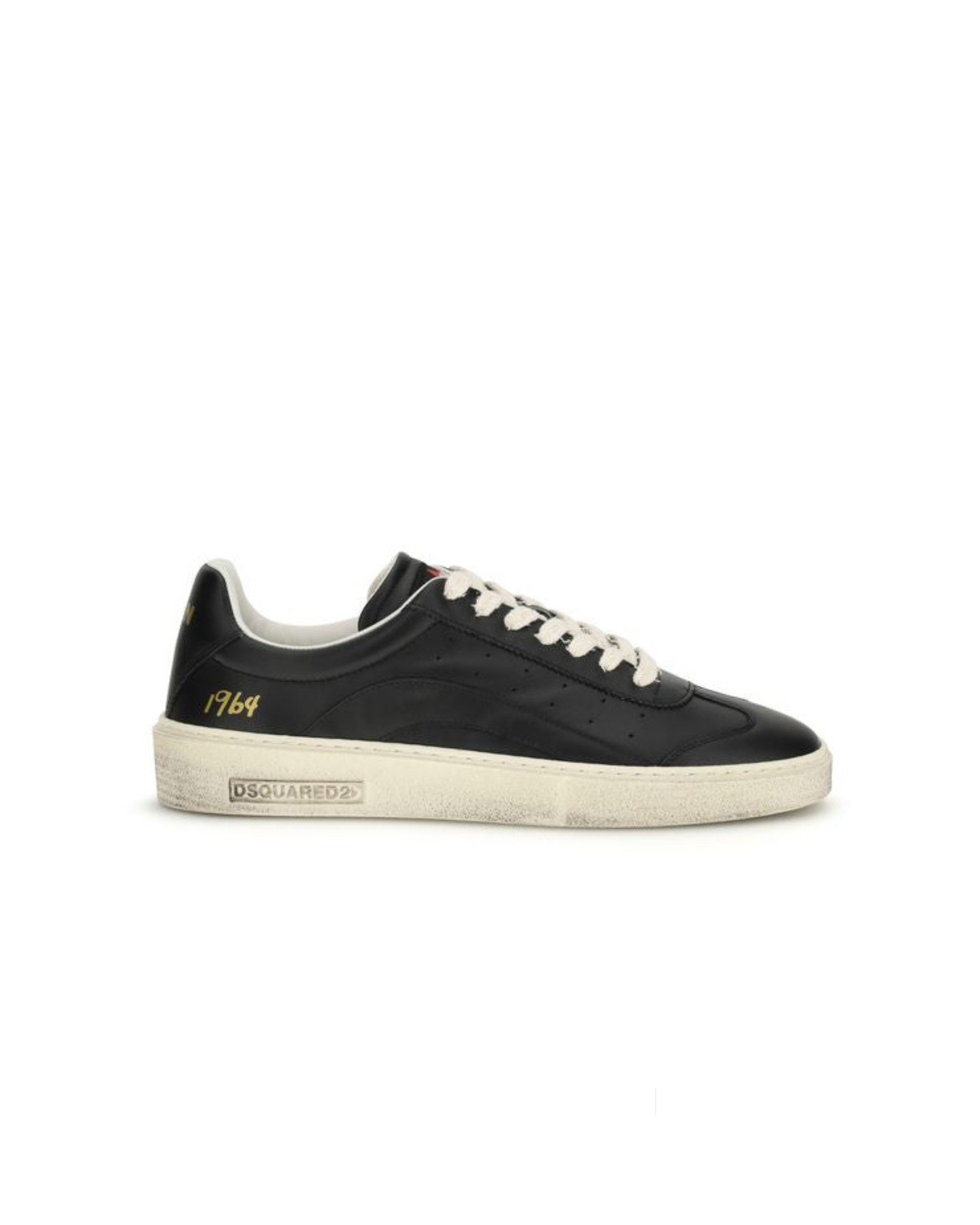 Dsquared2 – Rider Sneakers in Pelle Nera Effetto Vintage