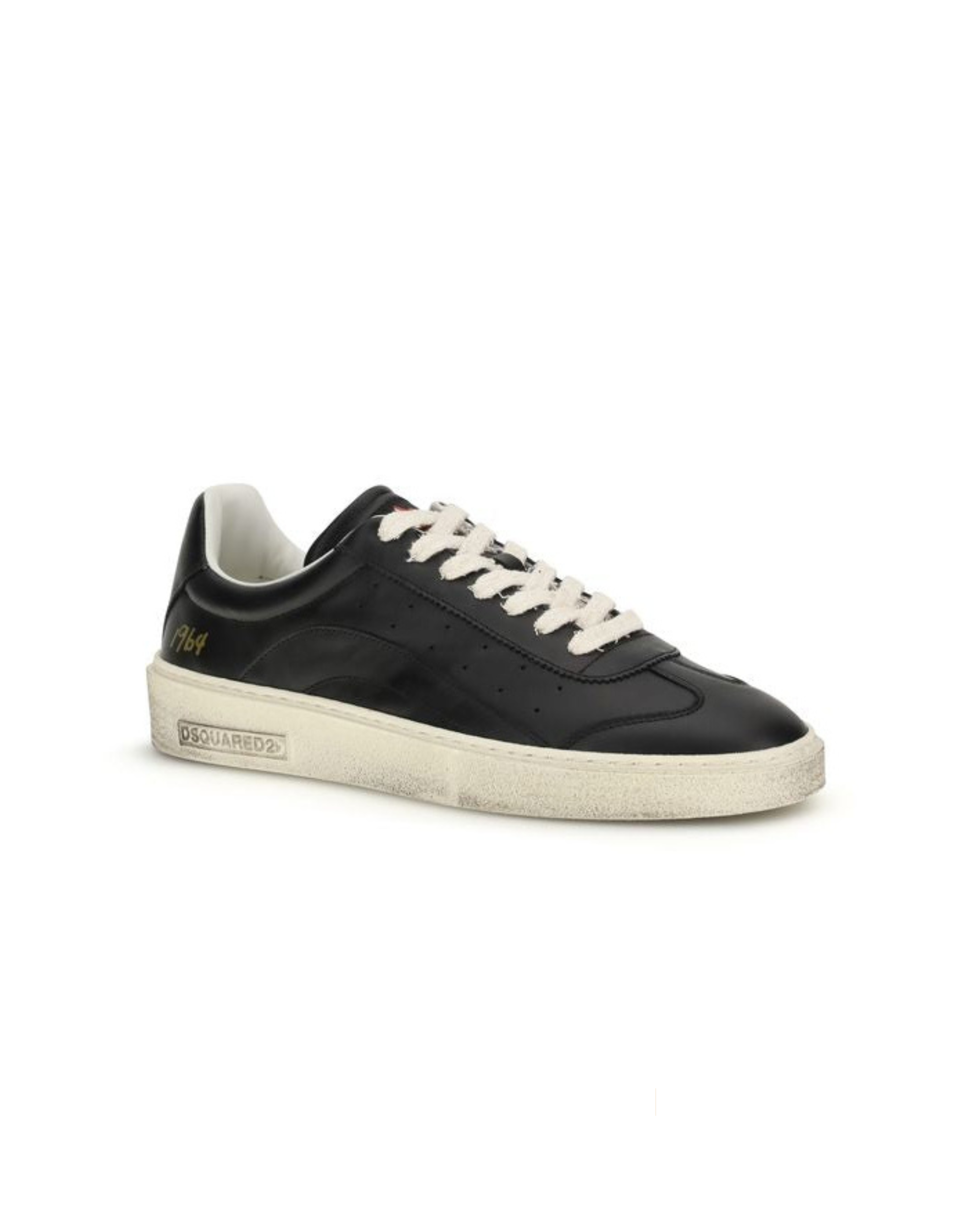 Dsquared2 – Rider Sneakers in Pelle Nera Effetto Vintage