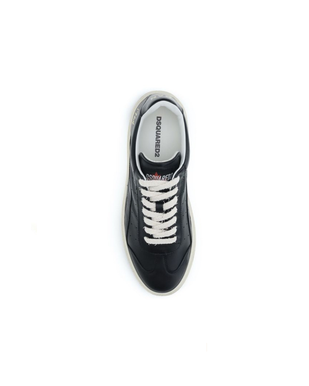 Dsquared2 – Rider Sneakers in Pelle Nera Effetto Vintage