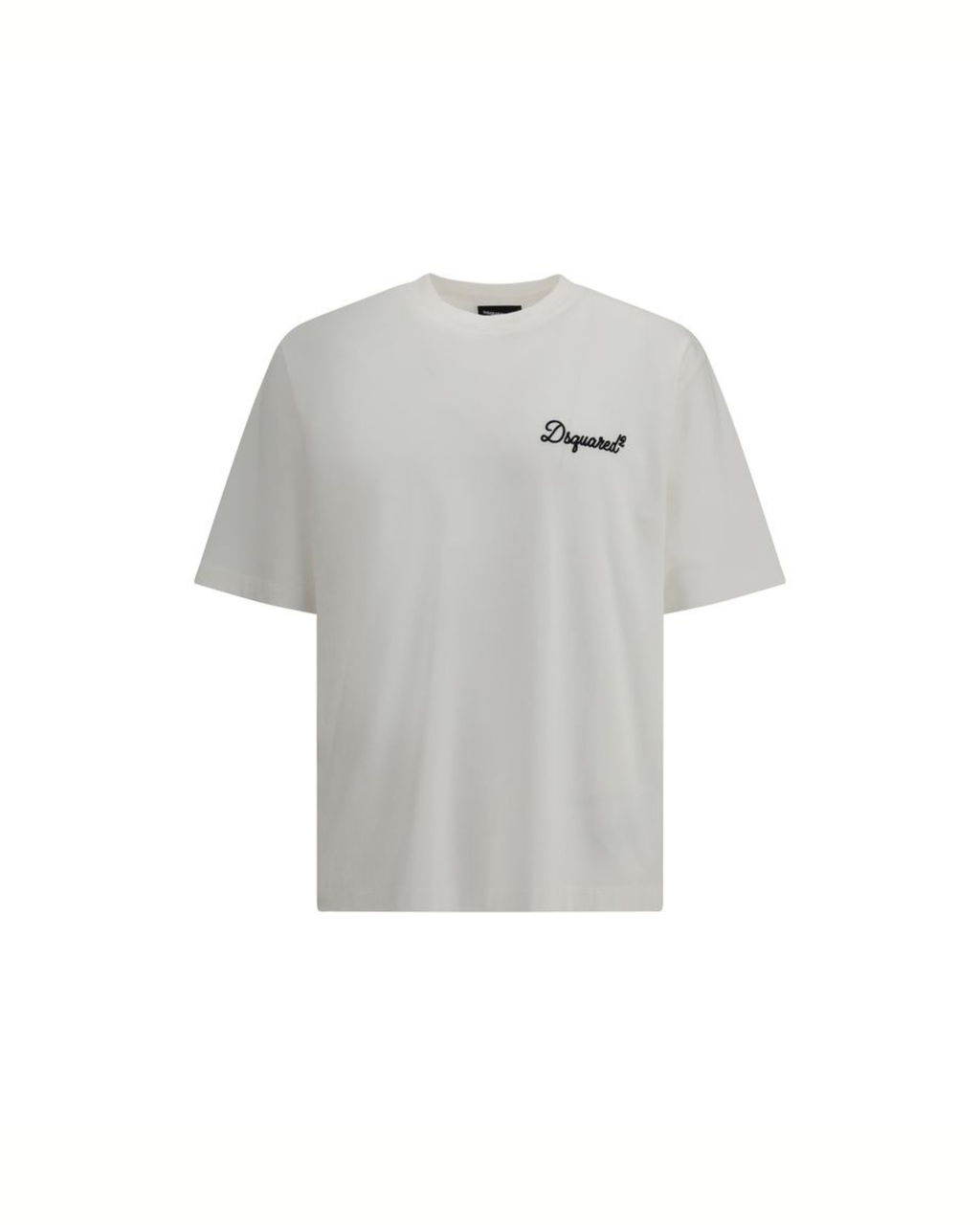 Dsquared2 - Signature T-Shirt Oversize Bianca con Logo Ricamato