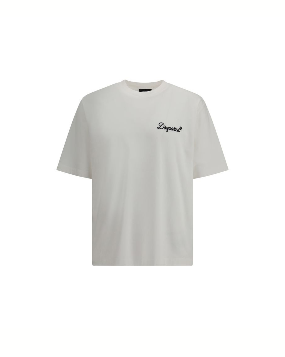 Dsquared2 - Signature T-Shirt Oversize Bianca con Logo Ricamato