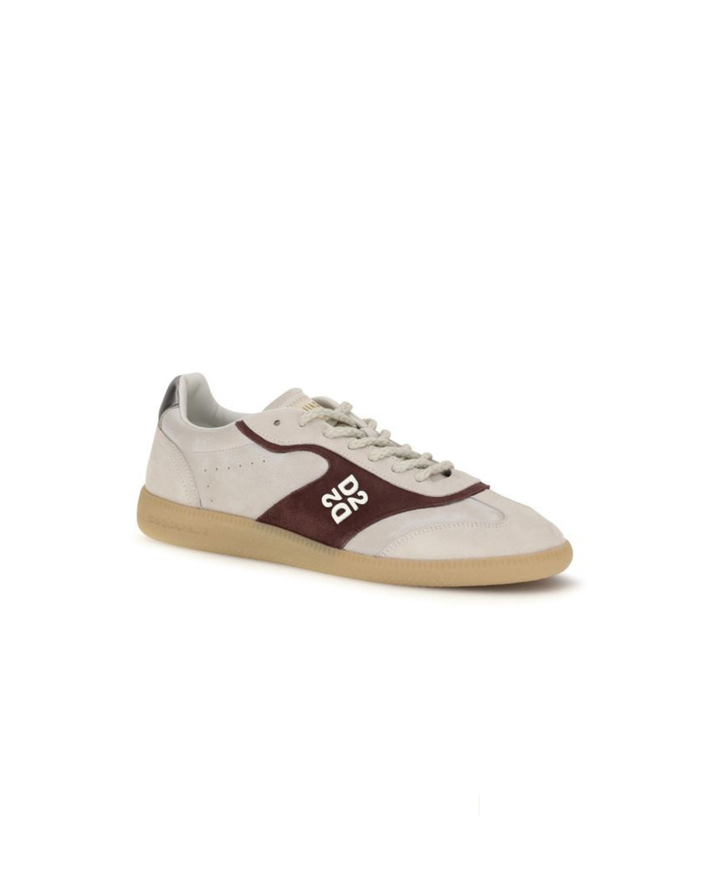 Stile-Ifs-Dsquared2-Sneakers-Pelle-Bianca-Bordeaux-Logo-Laterale