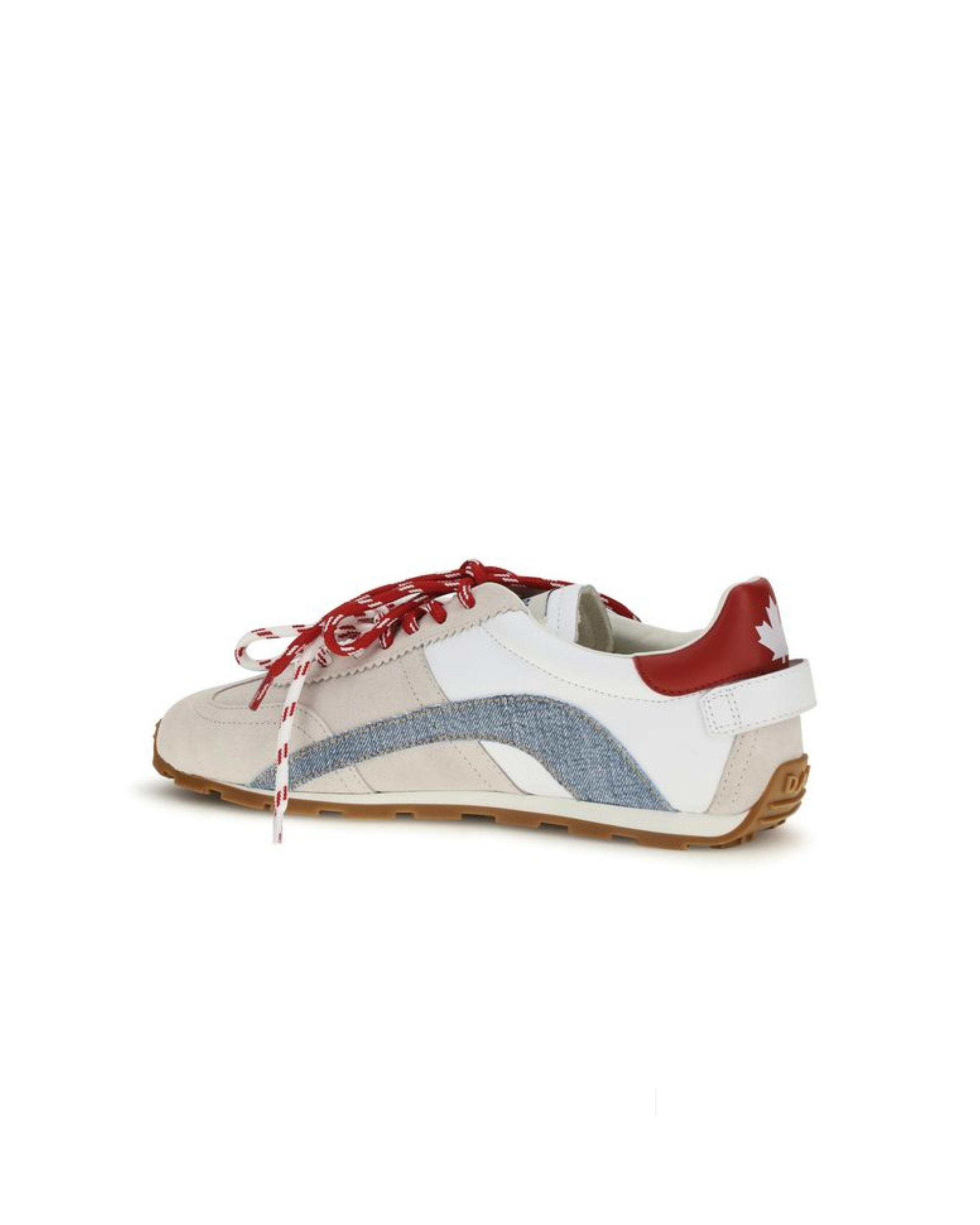 Dsquared2 – Sneakers in Suede, Pelle e Denim con Dettagli Rossi