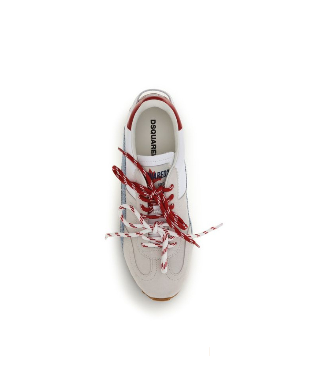Dsquared2 – Sneakers in Suede, Pelle e Denim con Dettagli Rossi