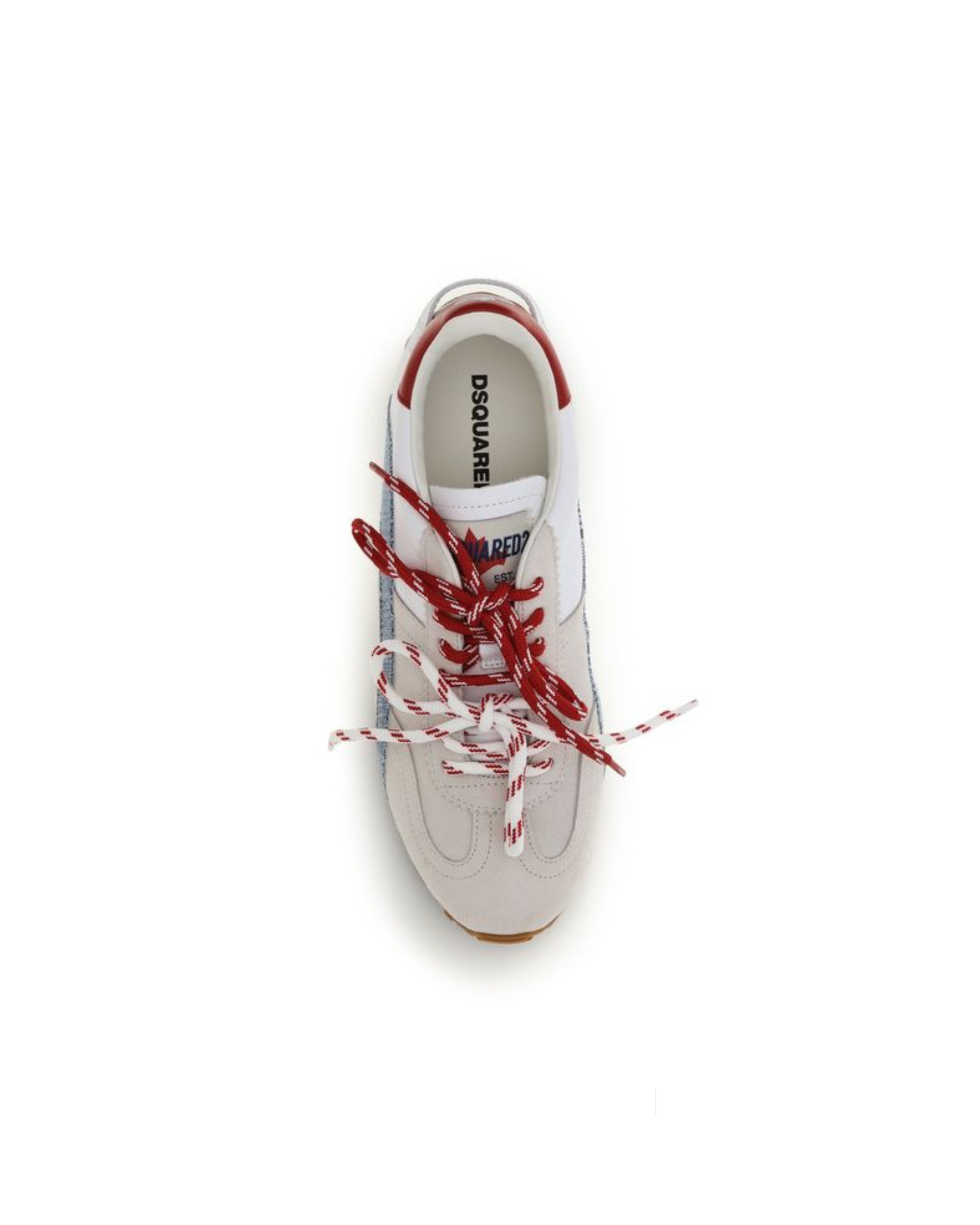 Dsquared2 – Sneakers in Suede, Pelle e Denim con Dettagli Rossi