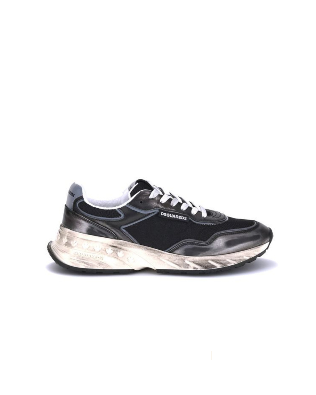 Dsquared2 – Sprinter Sneakers Nere Effetto Vintage