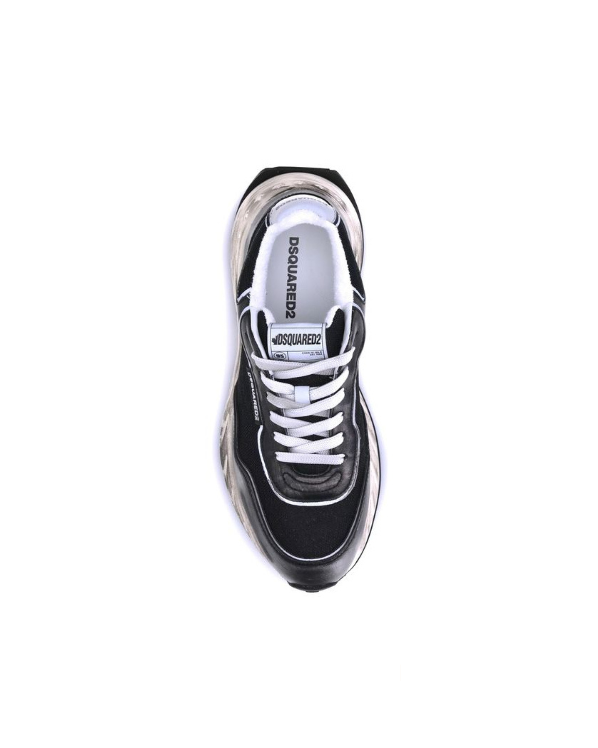 Dsquared2 – Sprinter Sneakers Nere Effetto Vintage