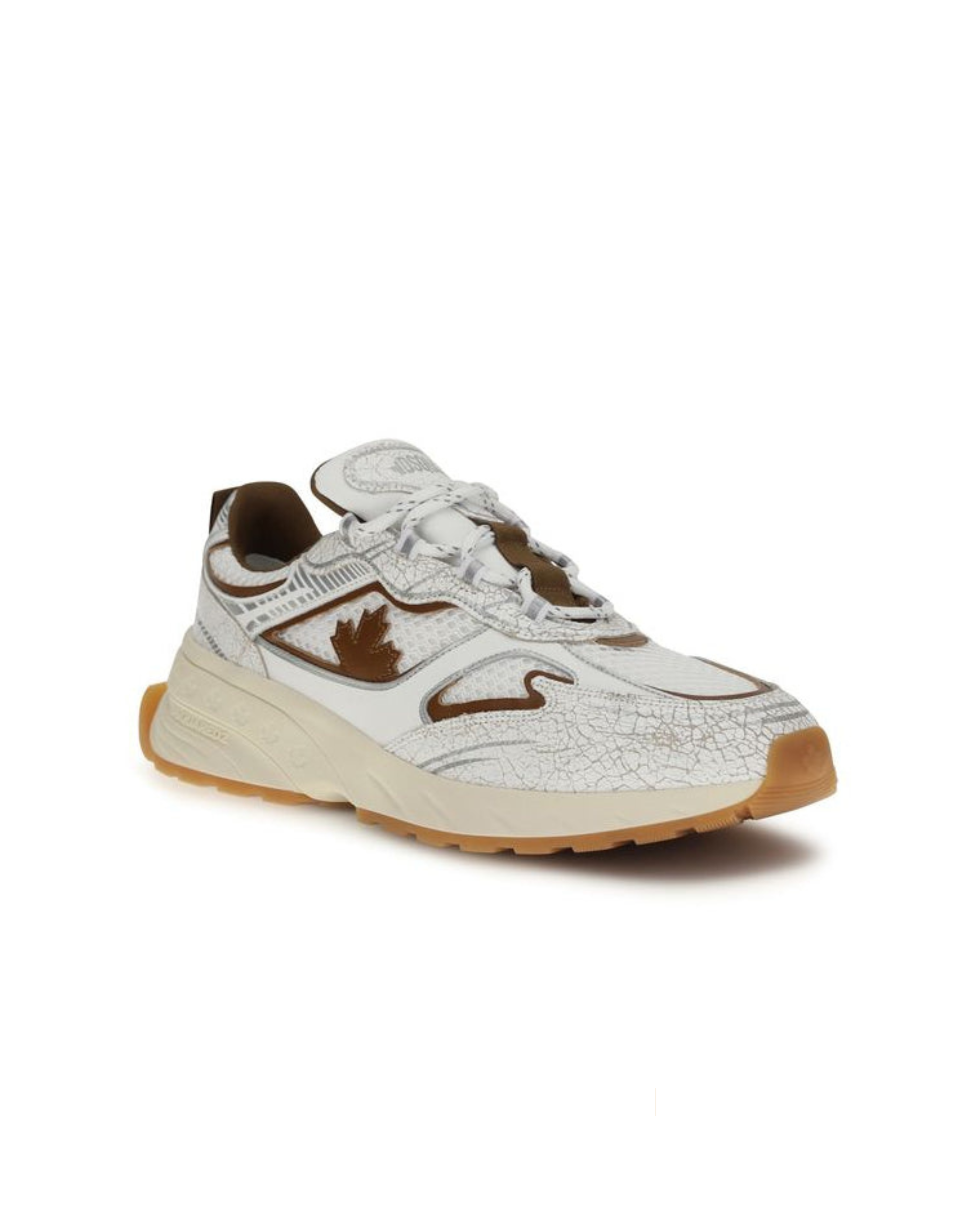 Dsquared2 – Sprinter Sneakers in Pelle Craquelé e Mesh Bianca