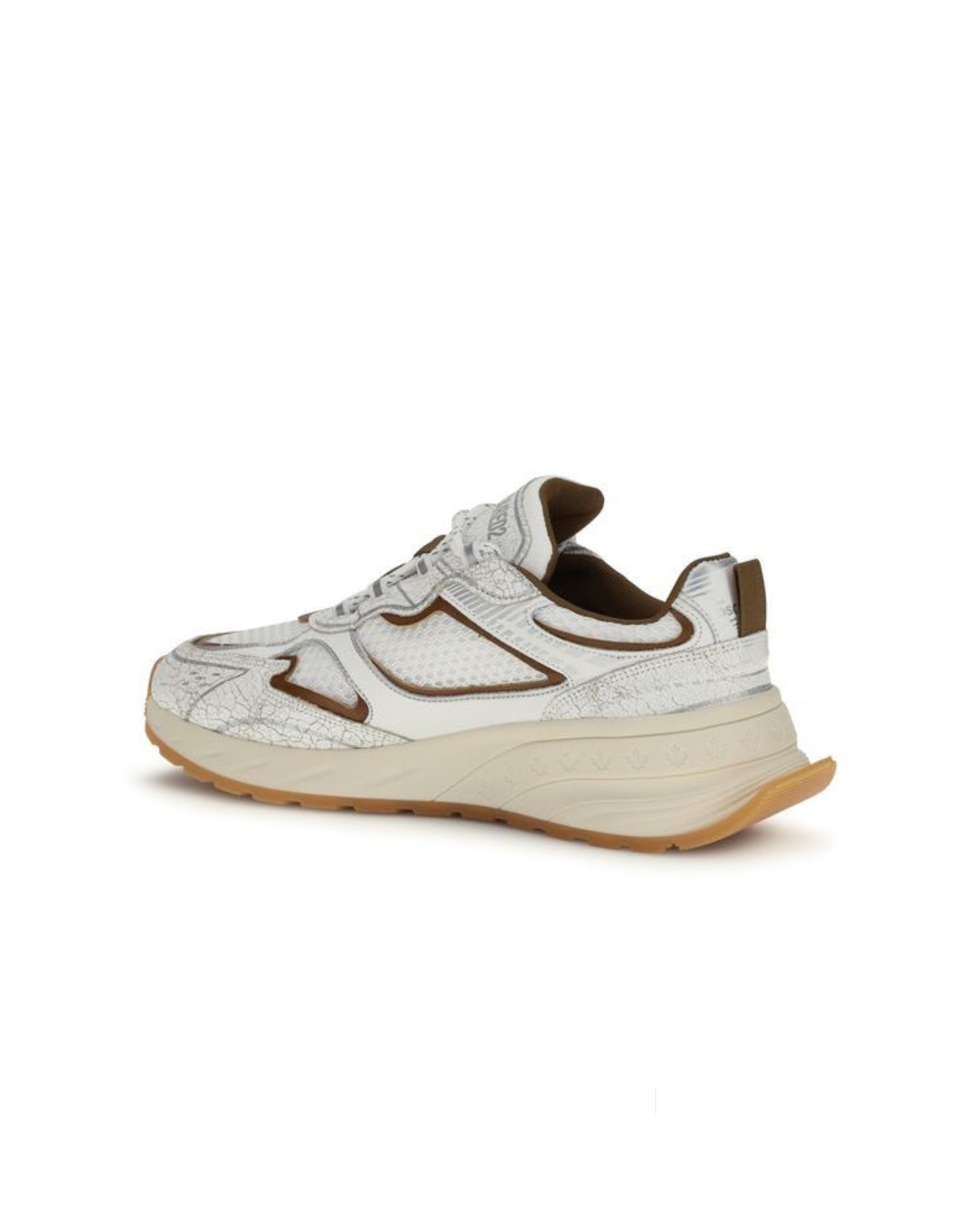 Dsquared2 – Sprinter Sneakers in Pelle Craquelé e Mesh Bianca