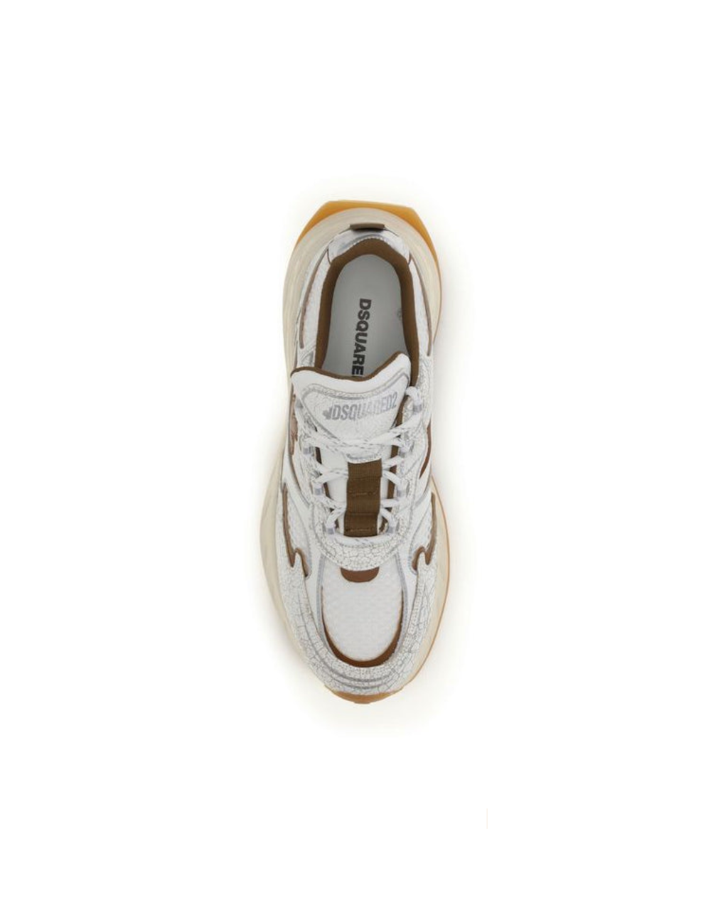 Dsquared2 – Sprinter Sneakers in Pelle Craquelé e Mesh Bianca