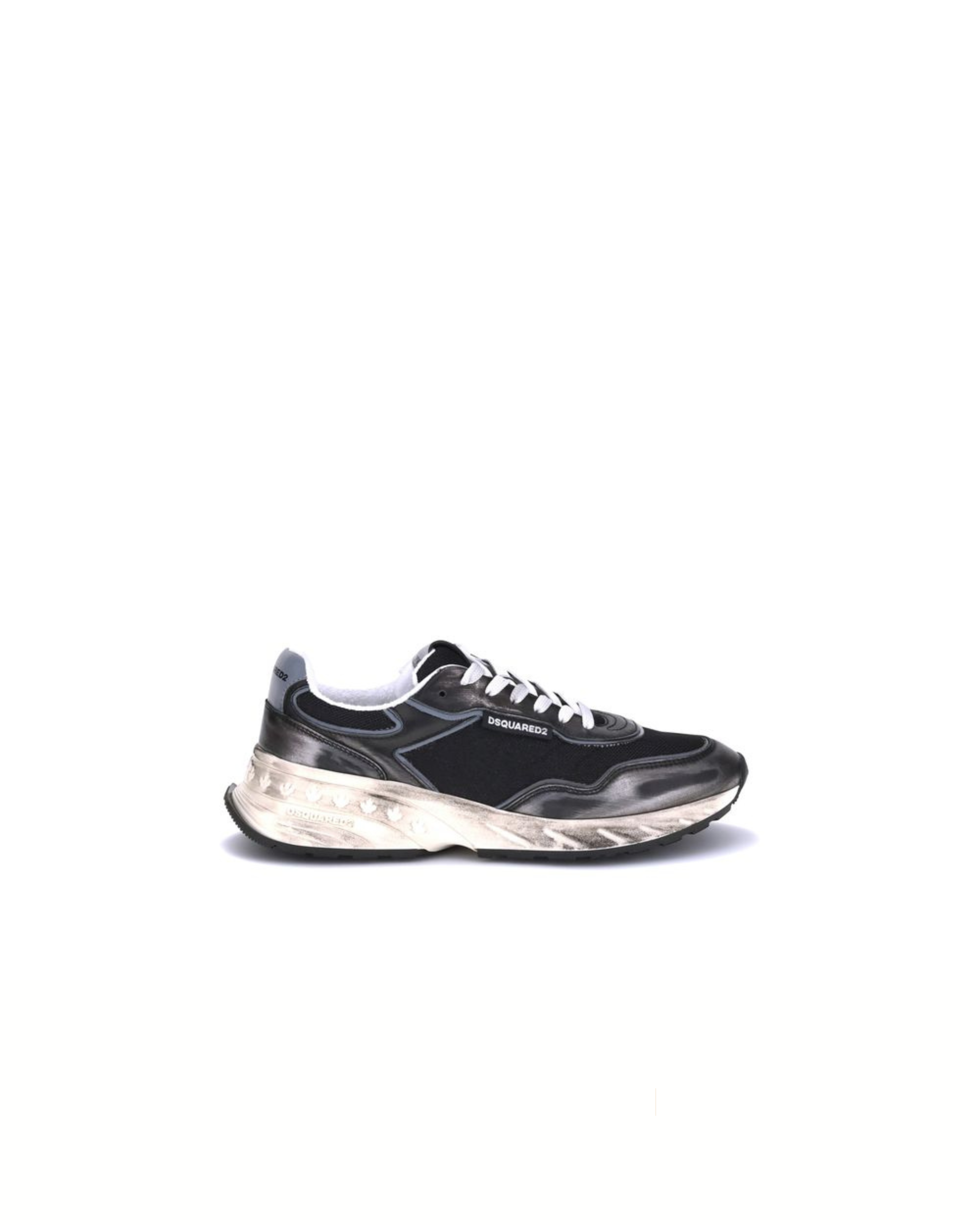Dsquared2 – Sprinter Sneakers Nere Effetto Vintage