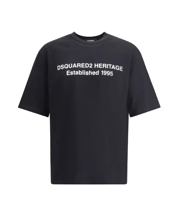 Dsquared2 – T-Shirt Heritage Established 1995 in Cotone Black