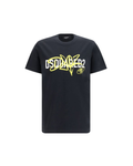 Dsquared2 T-Shirt Nera con Logo Graffiti
