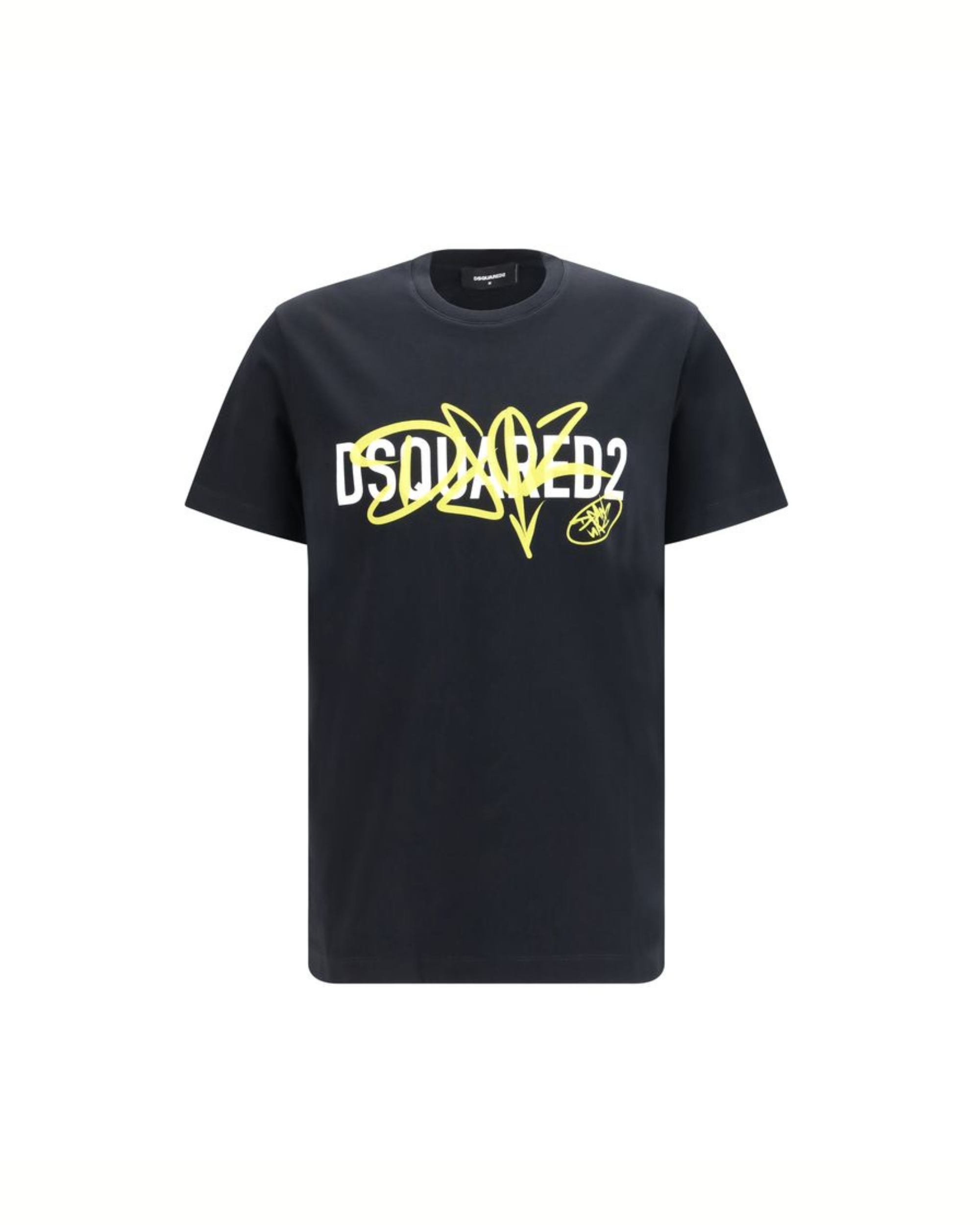 Dsquared2 T-Shirt Nera con Logo Graffiti