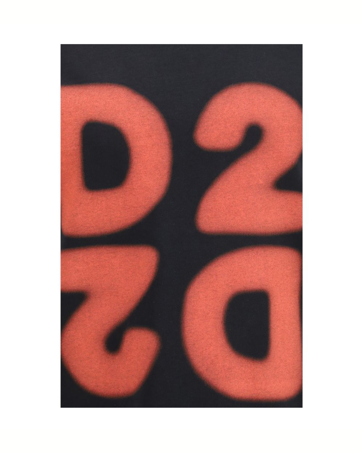 Dsquared2 T-Shirt Nera con Maxi Stampa D2 Rossa