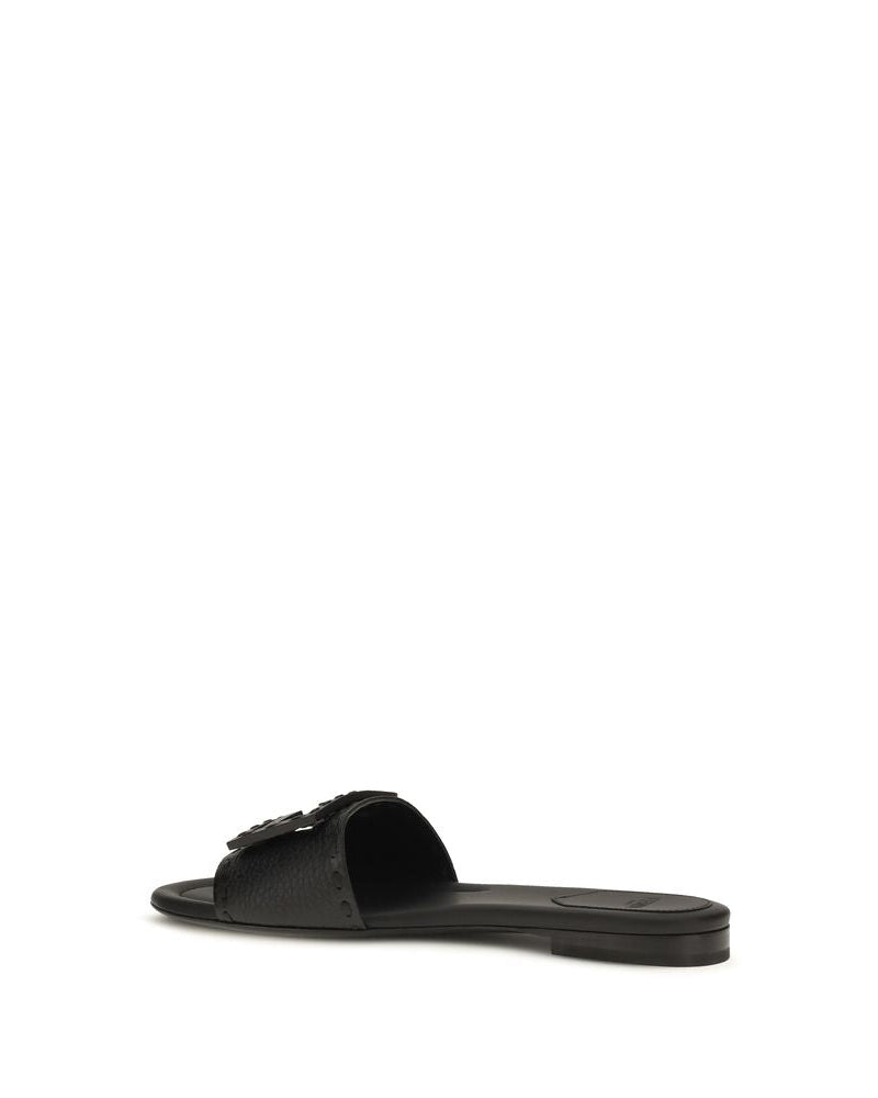 Fendi – Baguette Leather Slide Sandals