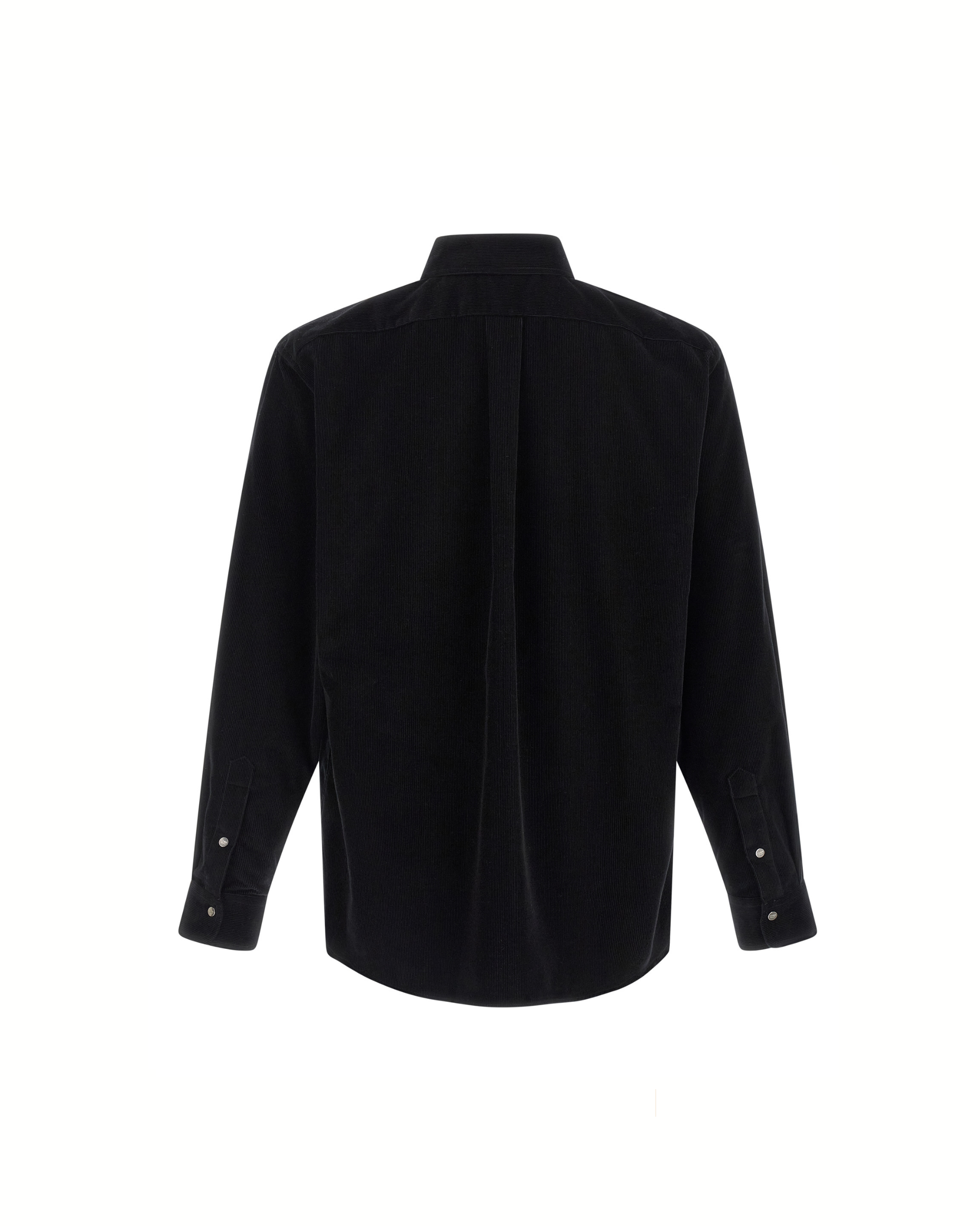 Fendi – Camicia Corduroy Button-Down in Velluto a Coste Nero