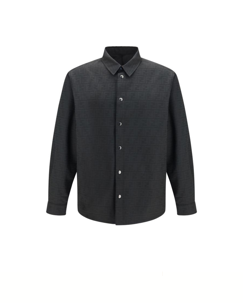 Fendi Camicia FF in Nylon Jacquard Nero