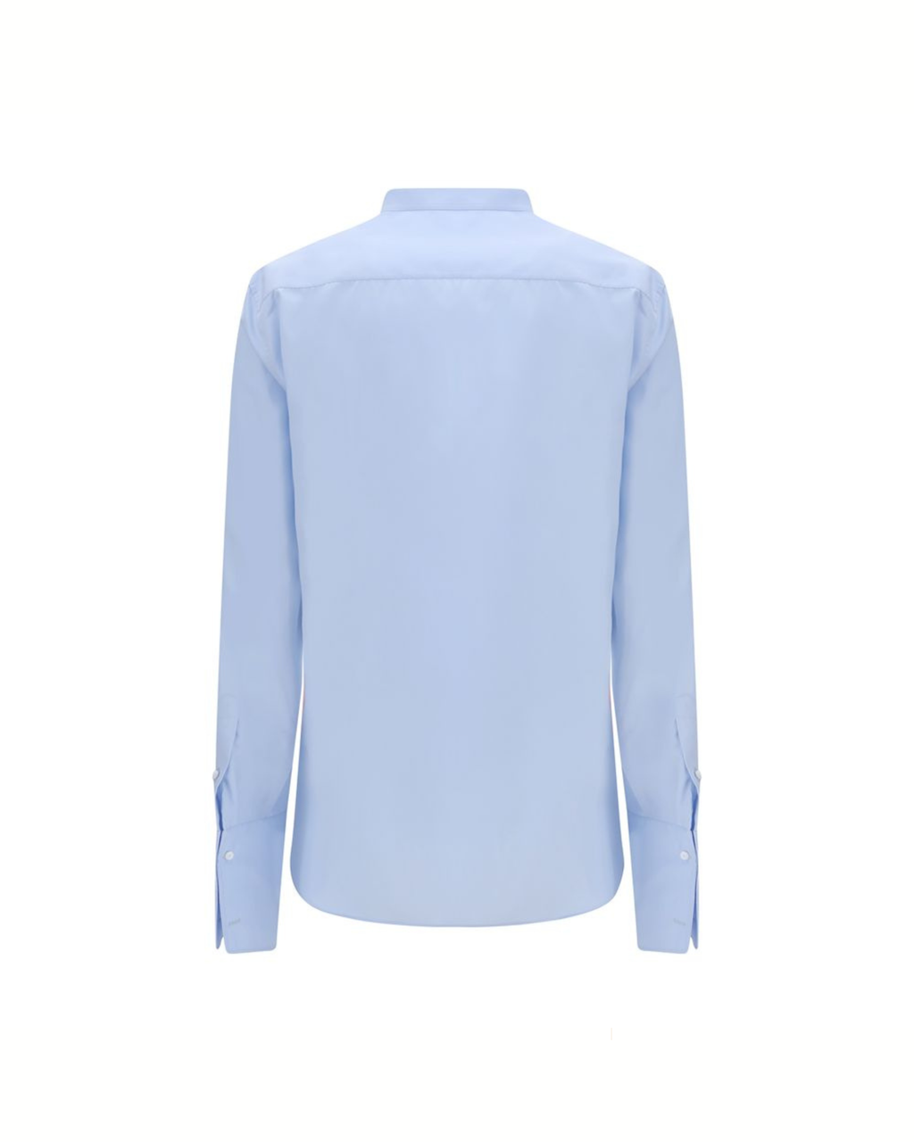Fendi Camicia in Popeline di Cotone Azzurro con Plastron