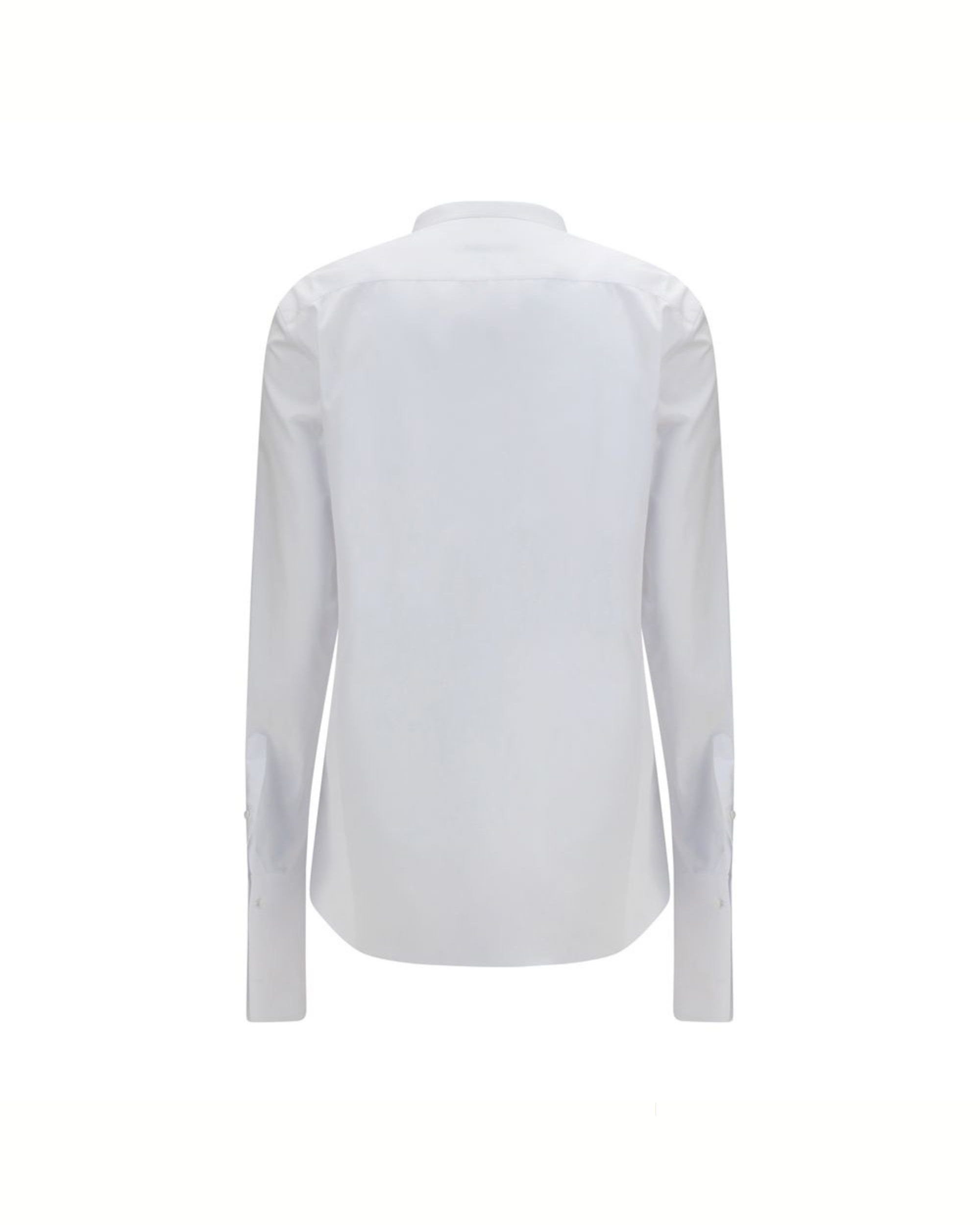 Fendi - Camicia in Popeline di Cotone con Plastron Bianco
