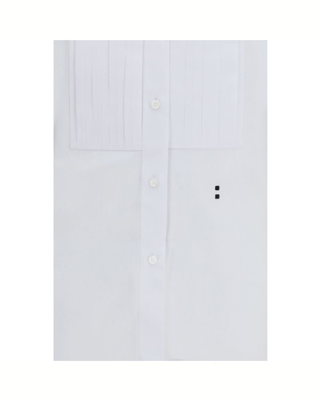 Fendi - Camicia in Popeline di Cotone con Plastron Bianco