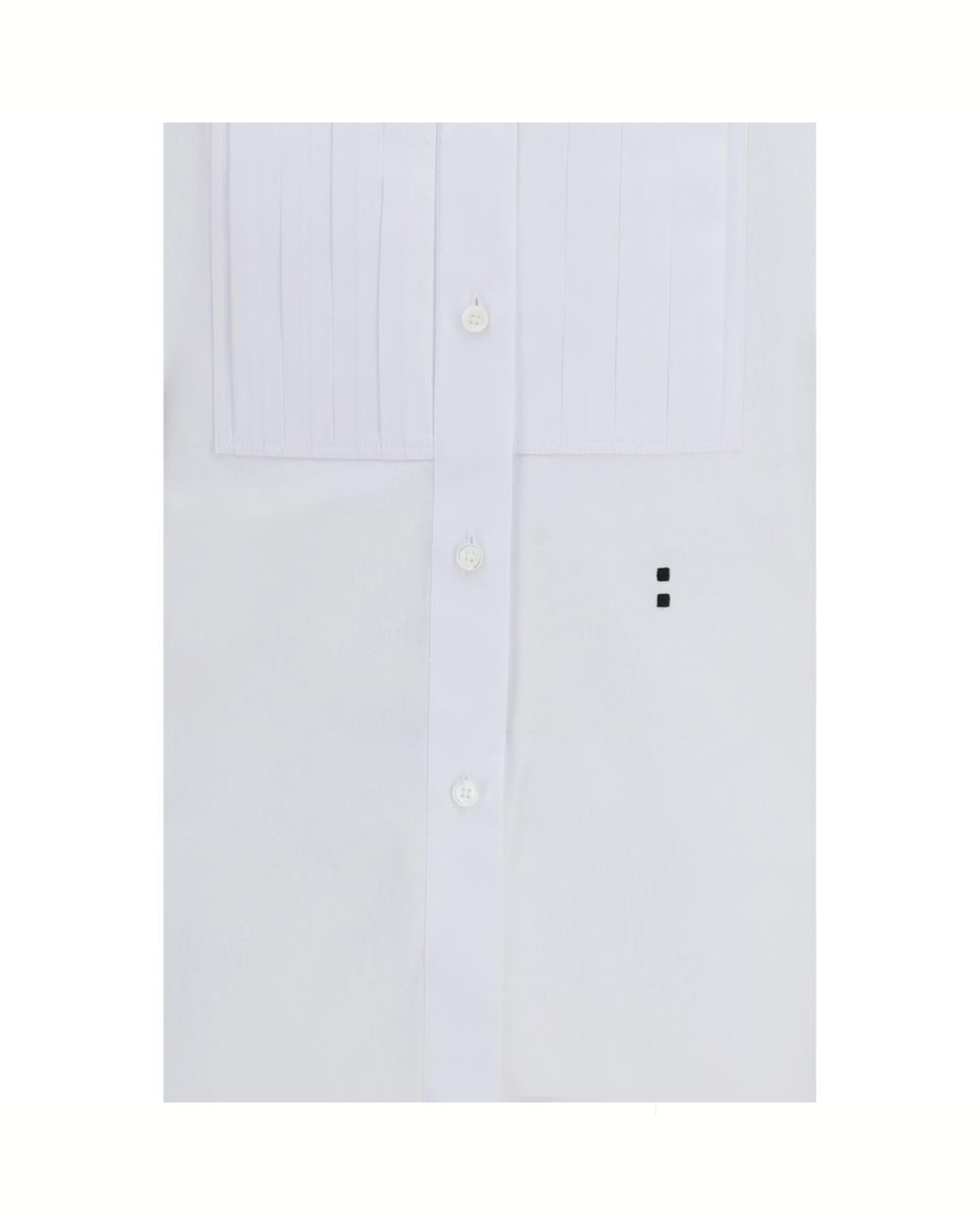 Fendi - Camicia in Popeline di Cotone con Plastron Bianco