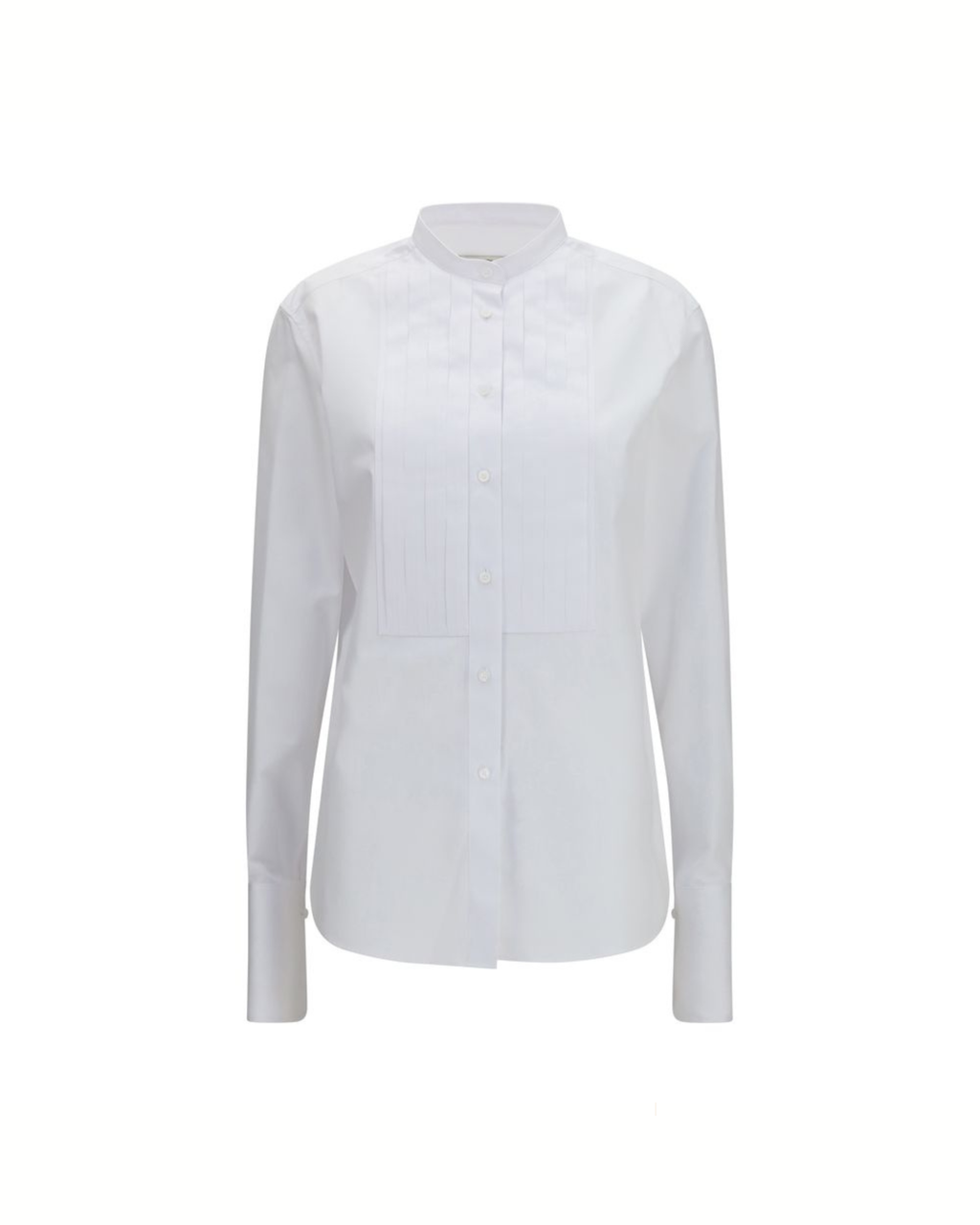 Fendi - Camicia in Popeline di Cotone con Plastron Bianco