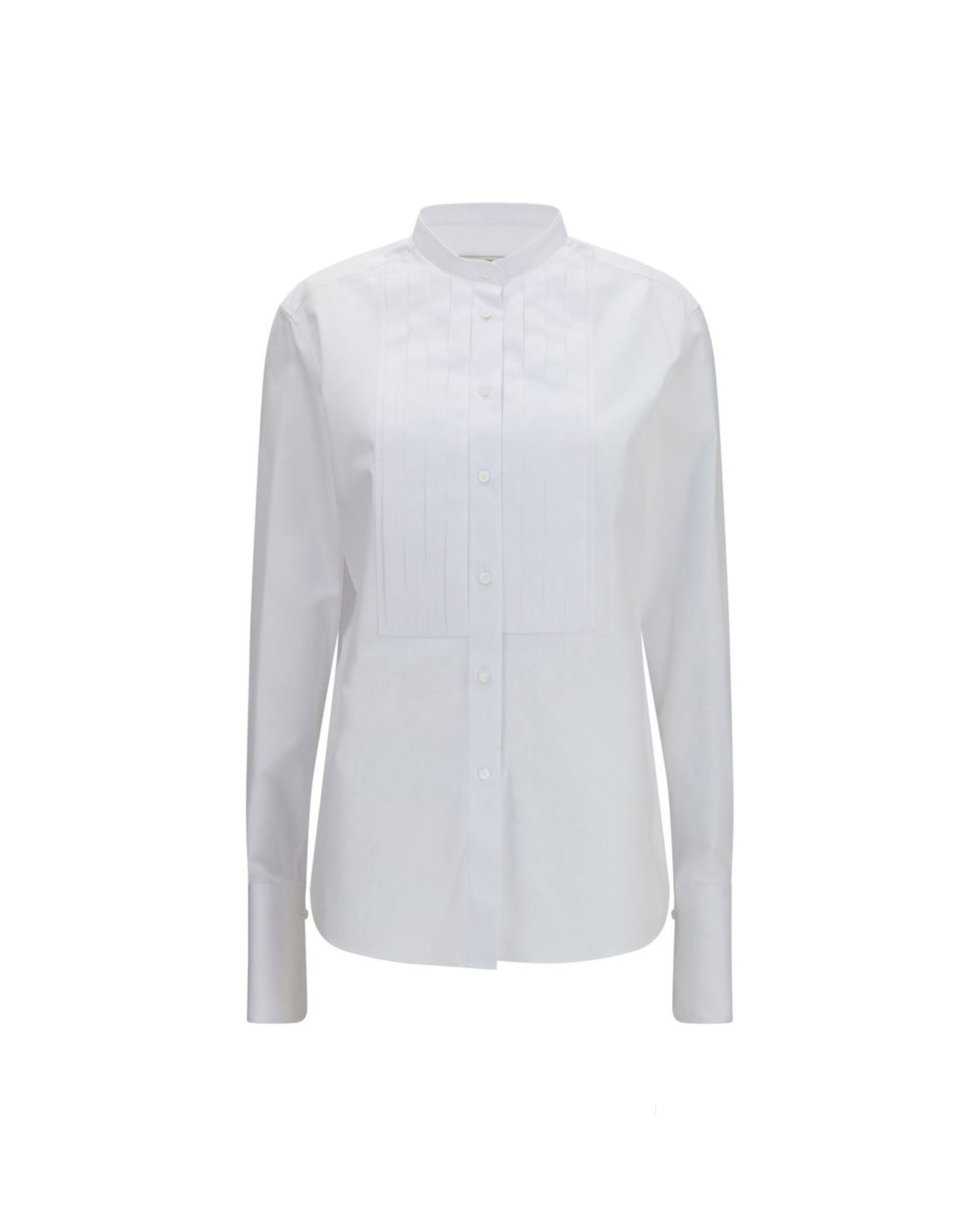 Fendi - Camicia in Popeline di Cotone con Plastron Bianco