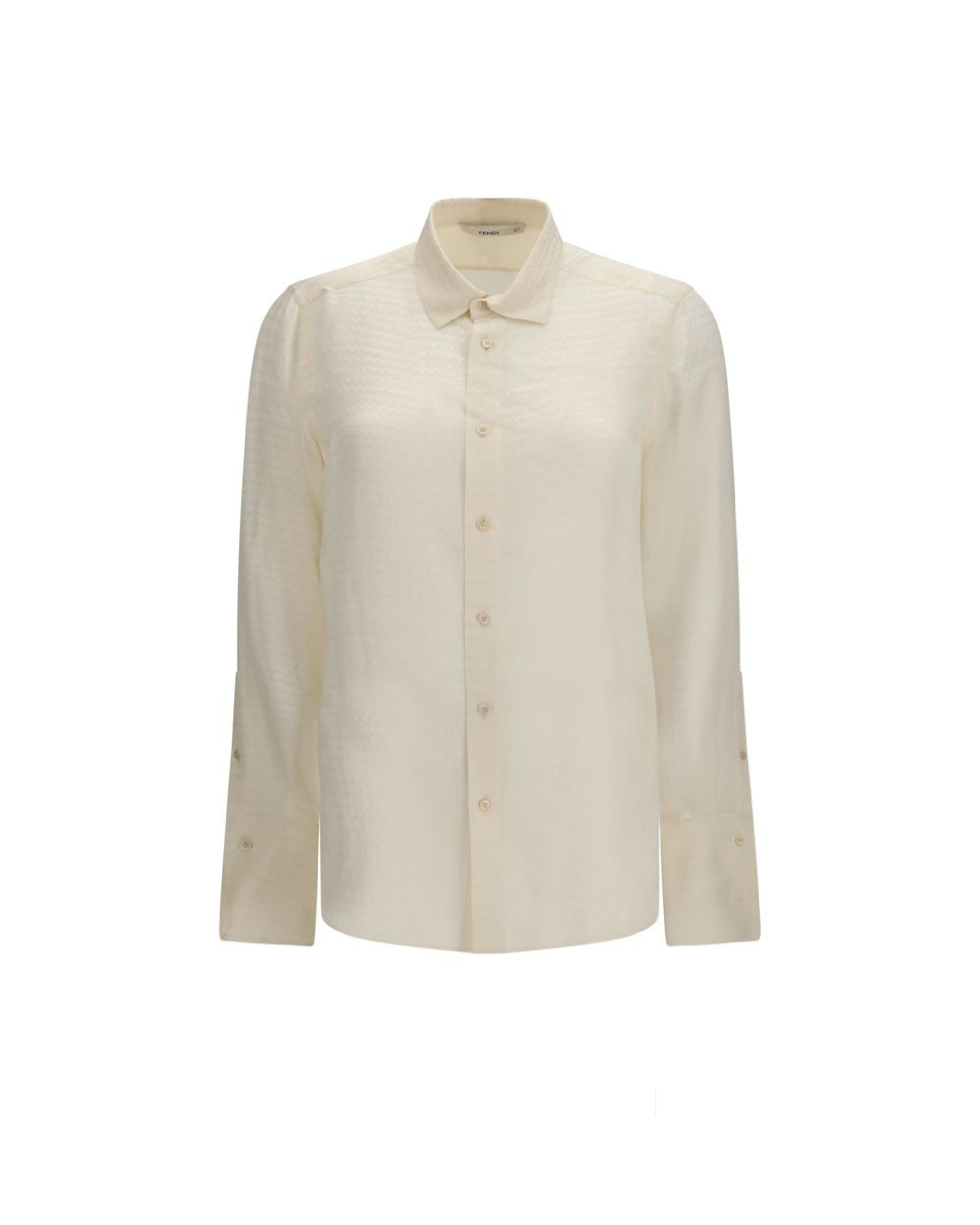 Fendi Camicia in Seta Jacquard Chevron