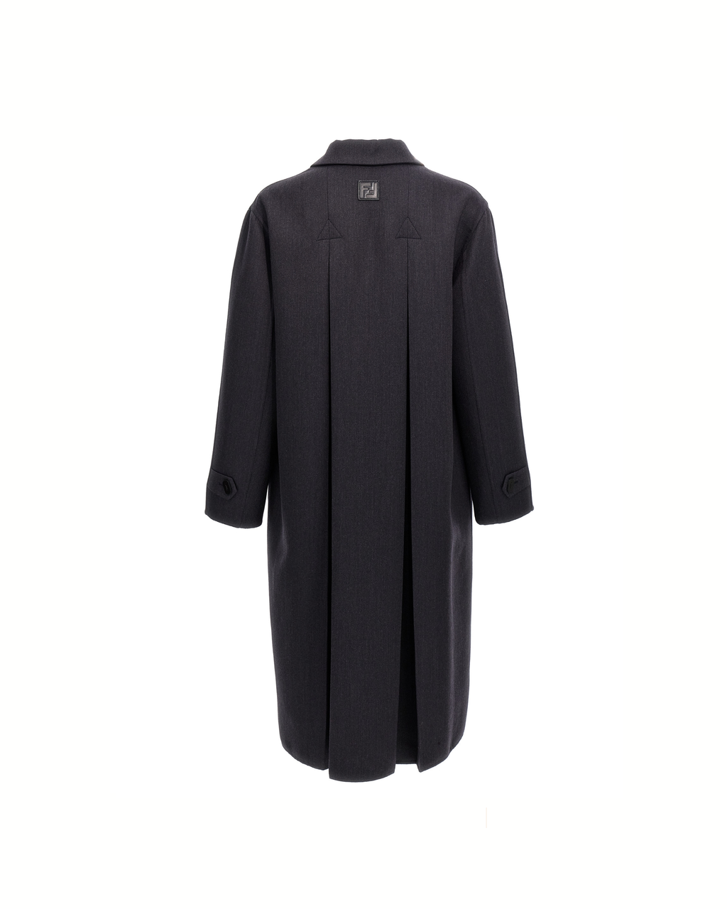 Fendi Cappotto Lungo in Lana Vergine e Seta