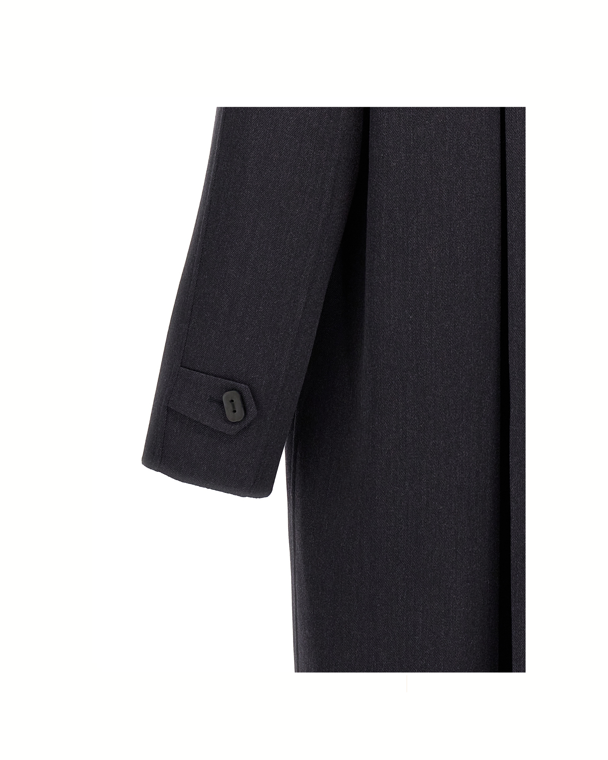 Fendi Cappotto Lungo in Lana Vergine e Seta
