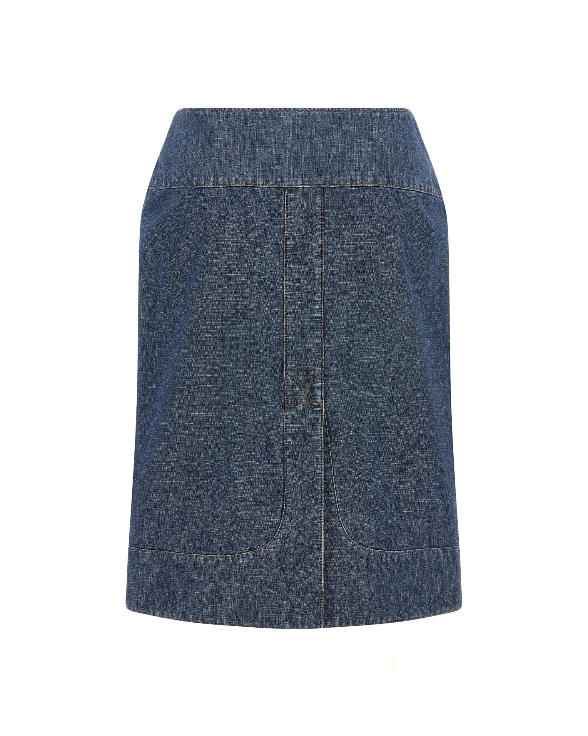 Fendi Chambray Denim Midi Skirt Blue