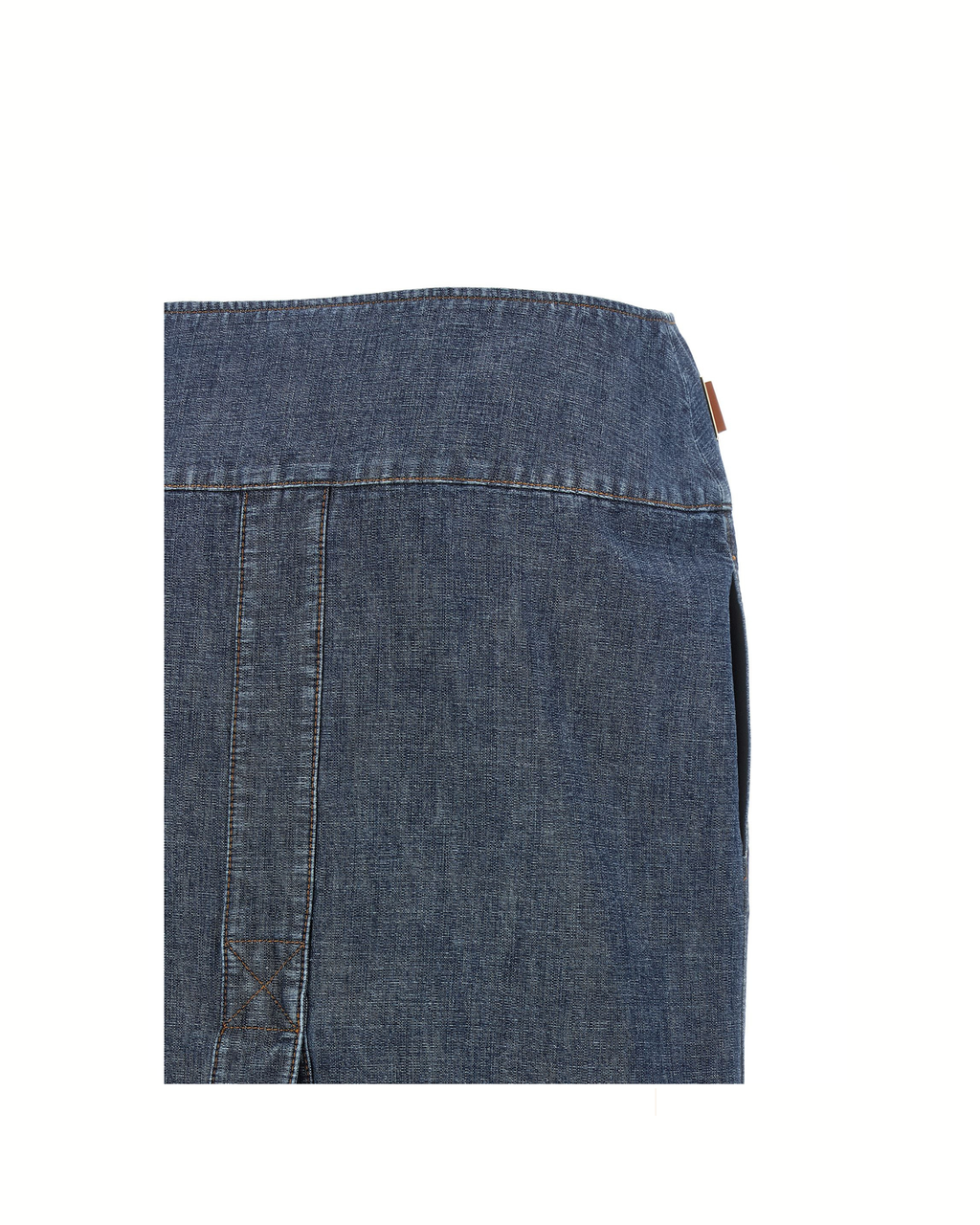 Fendi Chambray Denim Midi Skirt Blue
